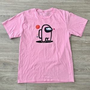 Among Us Game Pink Character Graphic T-Shirt Top